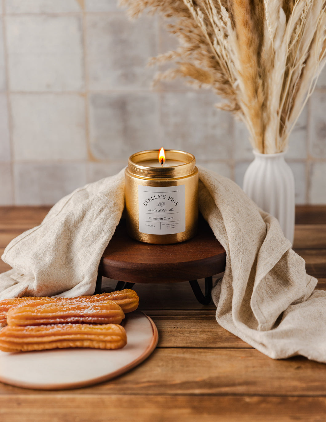 Fall Chic Gold Candle